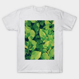 Green Leaves Pattern T-Shirt